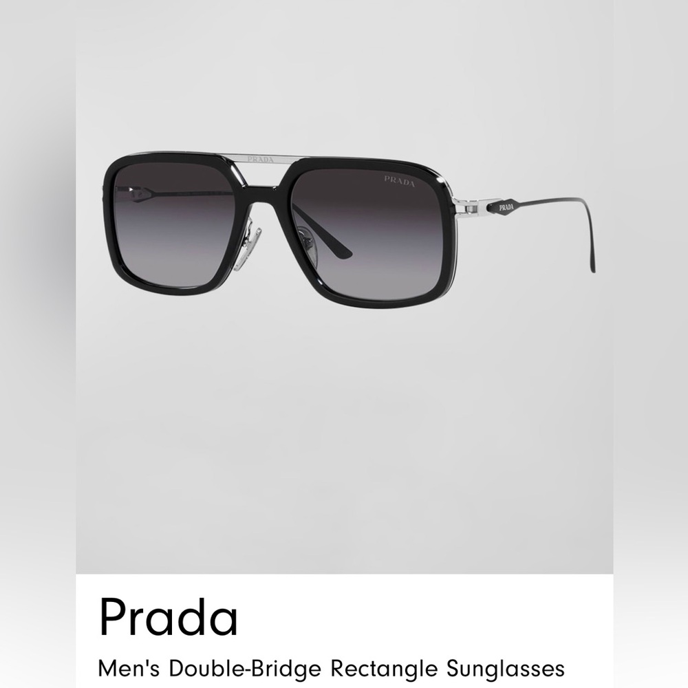 Prada Double-Bridged Rectangle Sunglasses